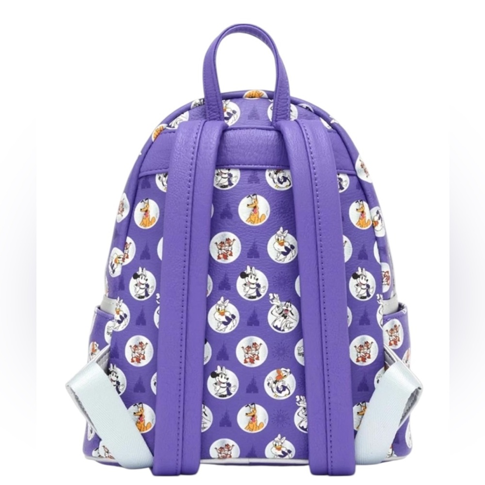 Loungefly Disney 100 Purple Mini Backpack with Character Print - Picture 3 of 16